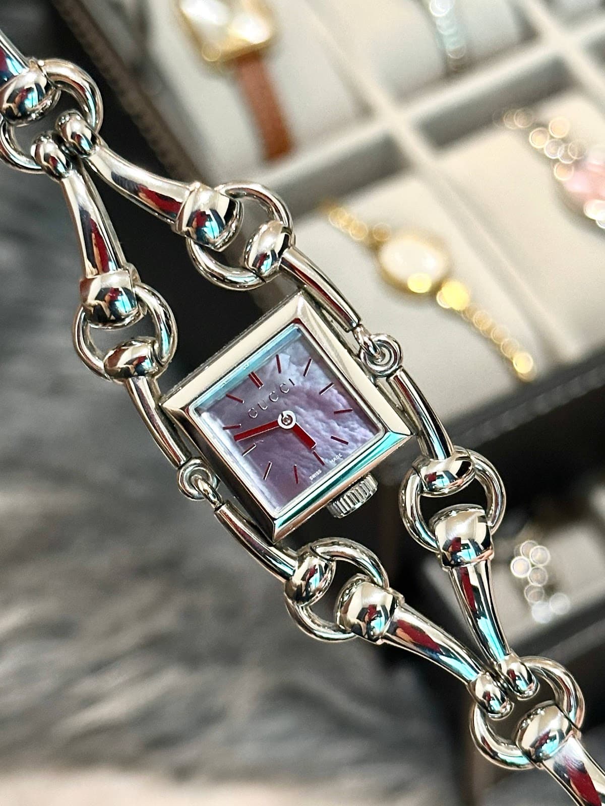 Gem-set bracelet watch